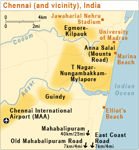 Map of the chennai area