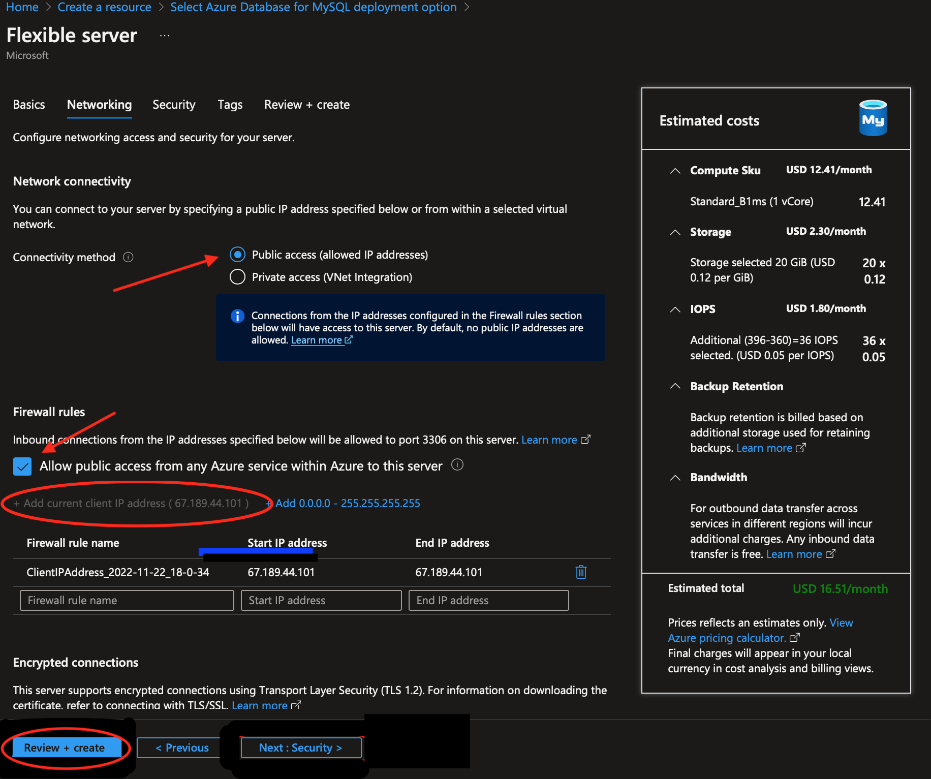 AzureDbMySqlFlexibleServerConfig-Networking